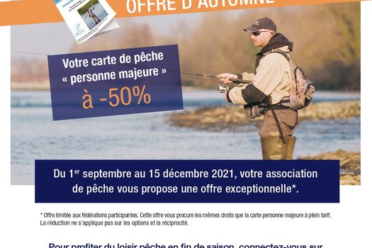 Une offre promotionnelle pour découvrir la pêche dès le 1er septembre...